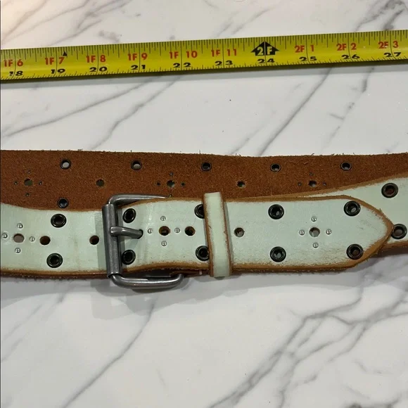 GAP Leather Light Blue Belt with Silver Buckle - Picture 1 of 3